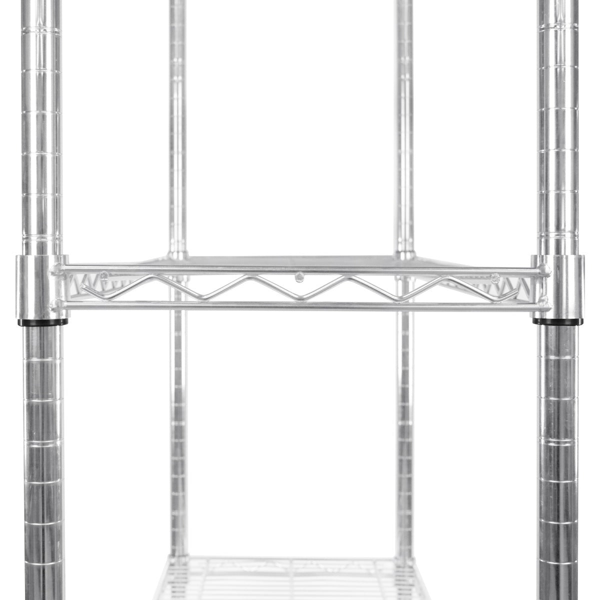Estantería de alambre de 45cm x 150cm x 180cm, con estructura metálica plateada, estantes resistentes y diseño abierto para fácil acceso