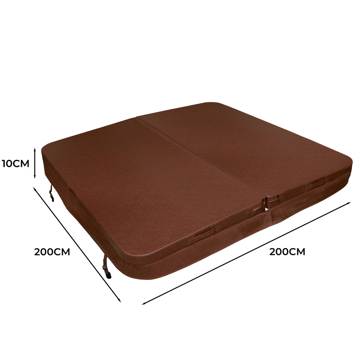 Cubierta marrón de 2m x 2m para jacuzzi, con textura suave y resistente, ideal para proteger el jacuzzi de la suciedad y el clima