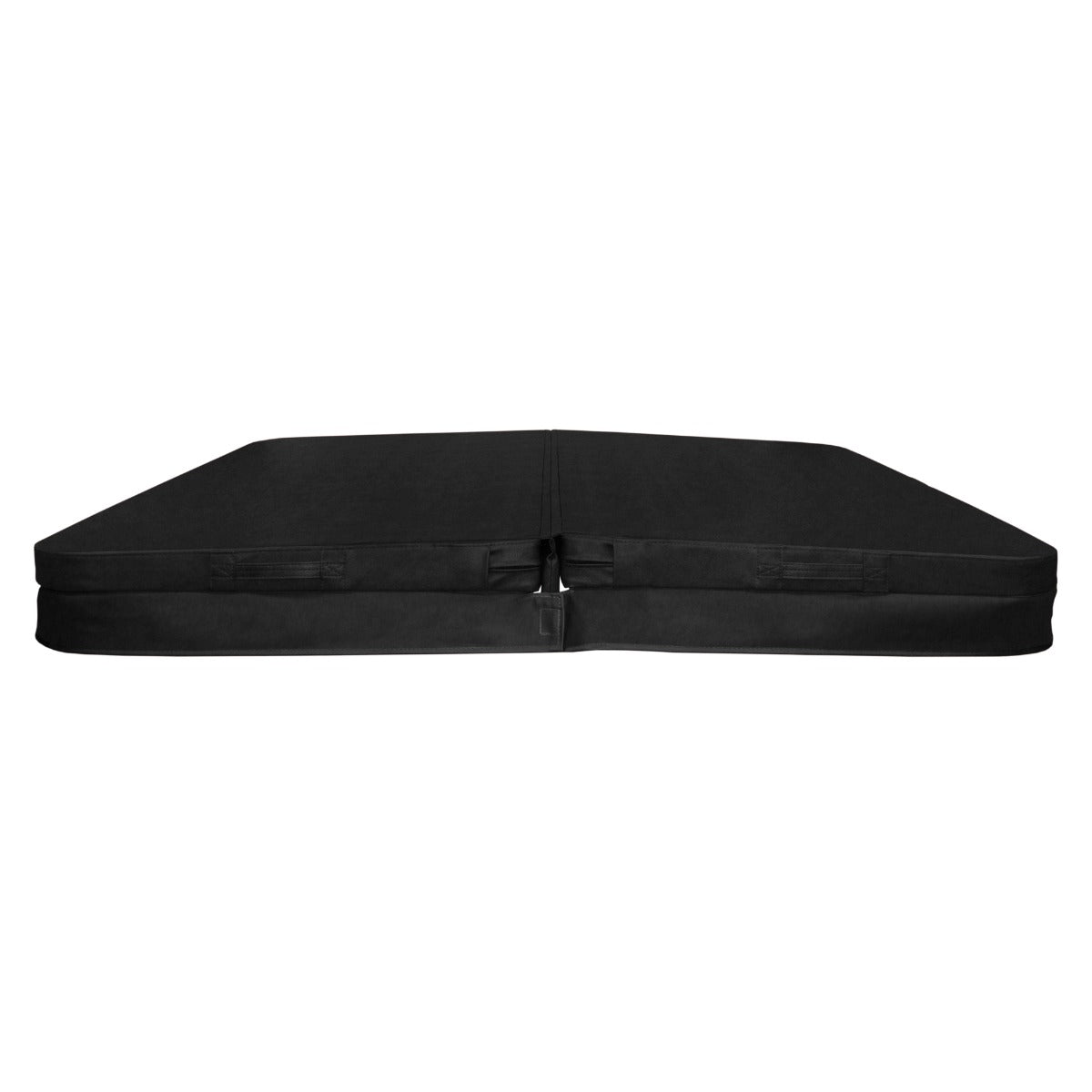 Cubierta negra de 2m x 2m para jacuzzi, con textura suave y resistente, diseñada para proteger y aislar el agua del jacuzzi