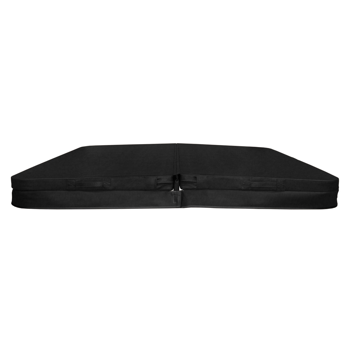 Cubierta negra de 2,1m x 2,1m para jacuzzi, con textura resistente y diseño ajustado que protege contra suciedad y escombros