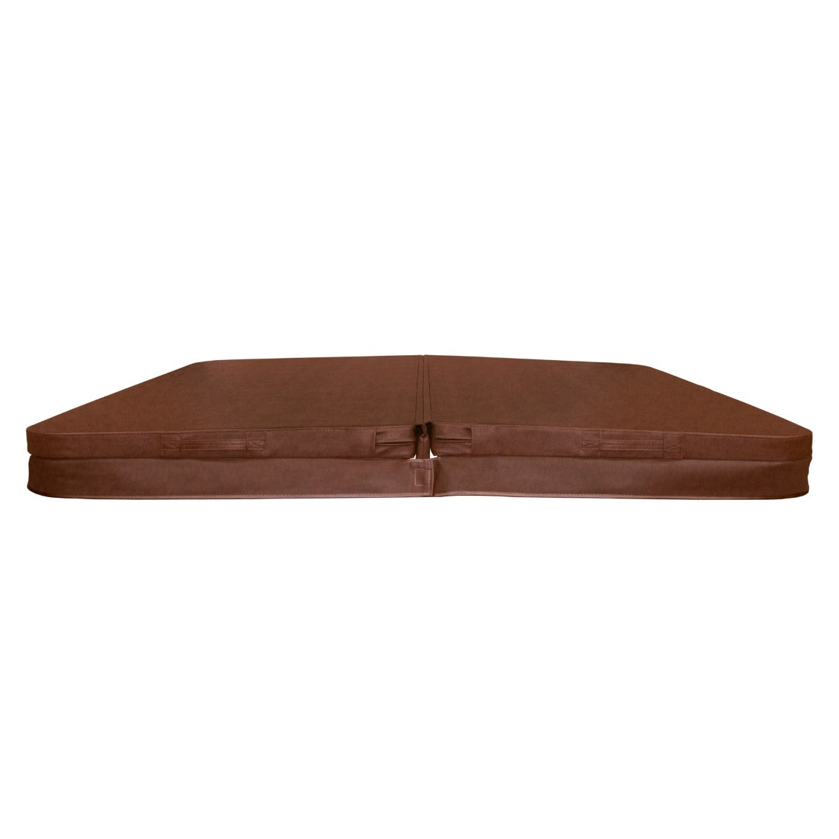 Cubierta marrón para jacuzzi de 2,2m x 2,2m, con textura suave y resistente, ideal para proteger y mantener el agua limpia