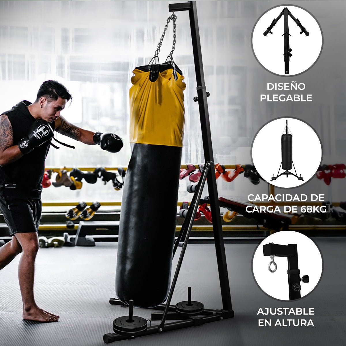 Soporte Plegable para Saco de Boxeo