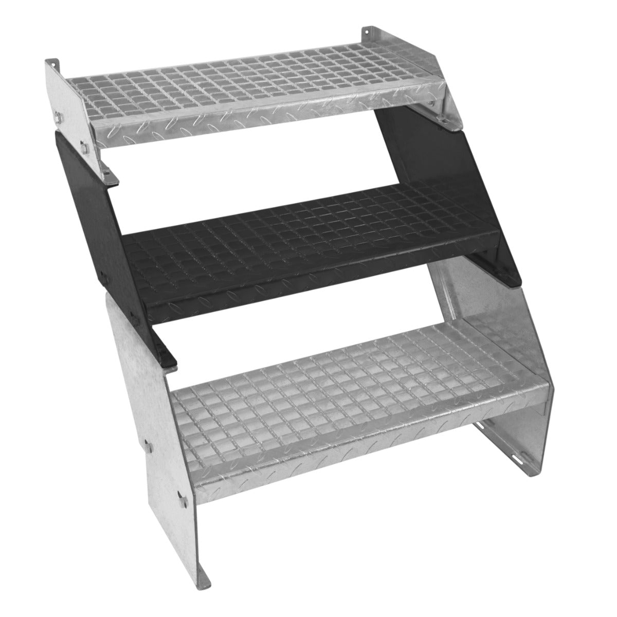 Escalera Galvanizada Ajustable de 2 Escalones– 600mm de Ancho