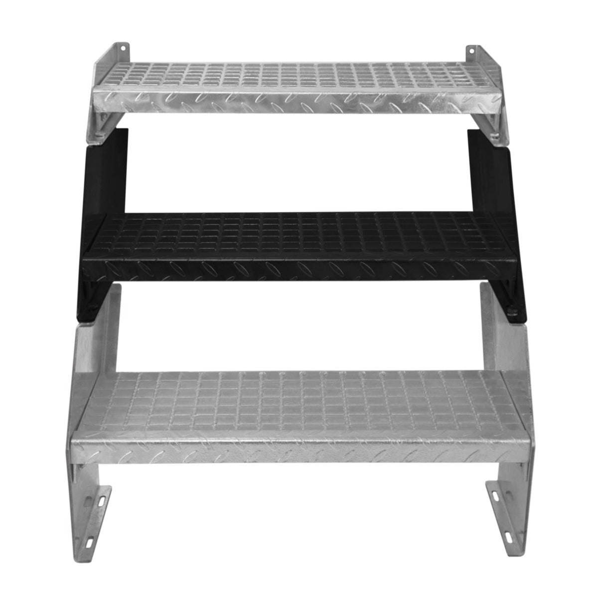 Escalera Galvanizada Ajustable de 2 Escalones– 600mm de Ancho