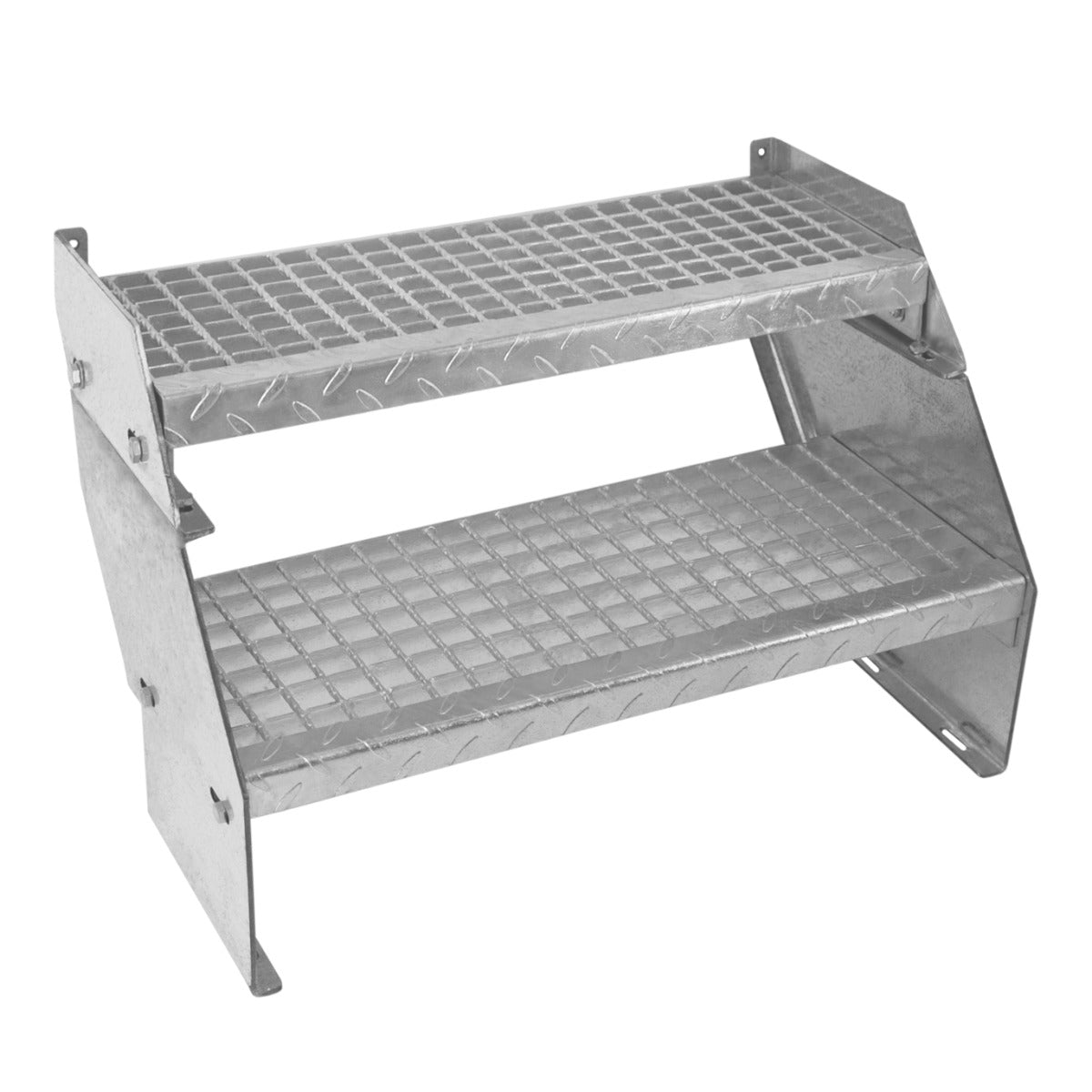 Escalera Galvanizada Ajustable de 2 Escalones– 600mm de Ancho
