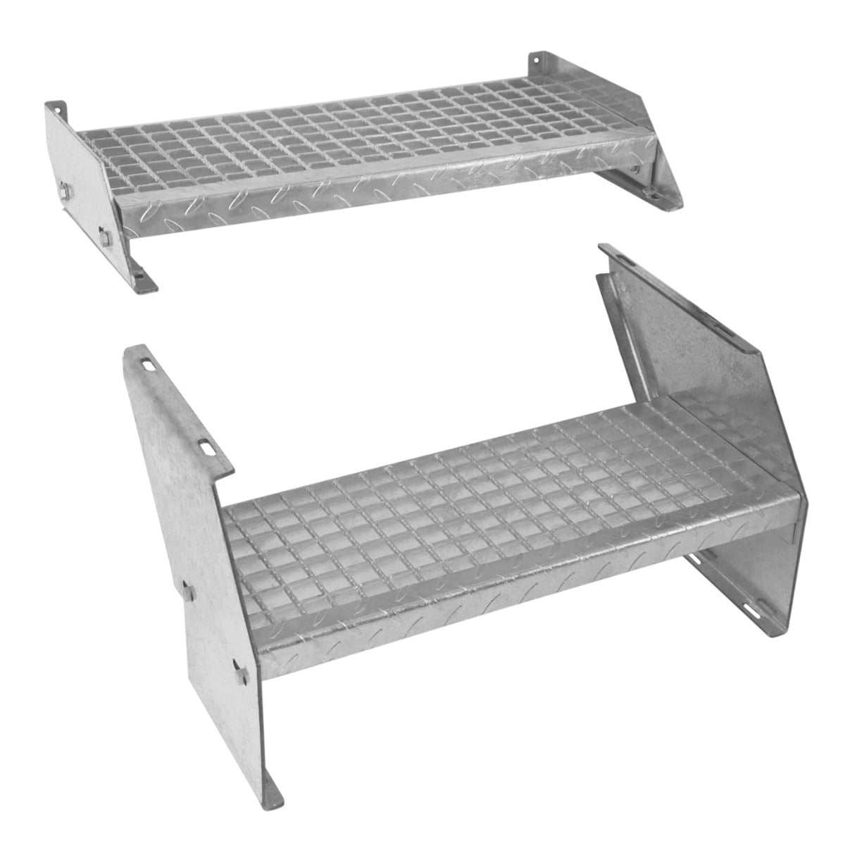 Escalera Galvanizada Ajustable de 2 Escalones– 600mm de Ancho
