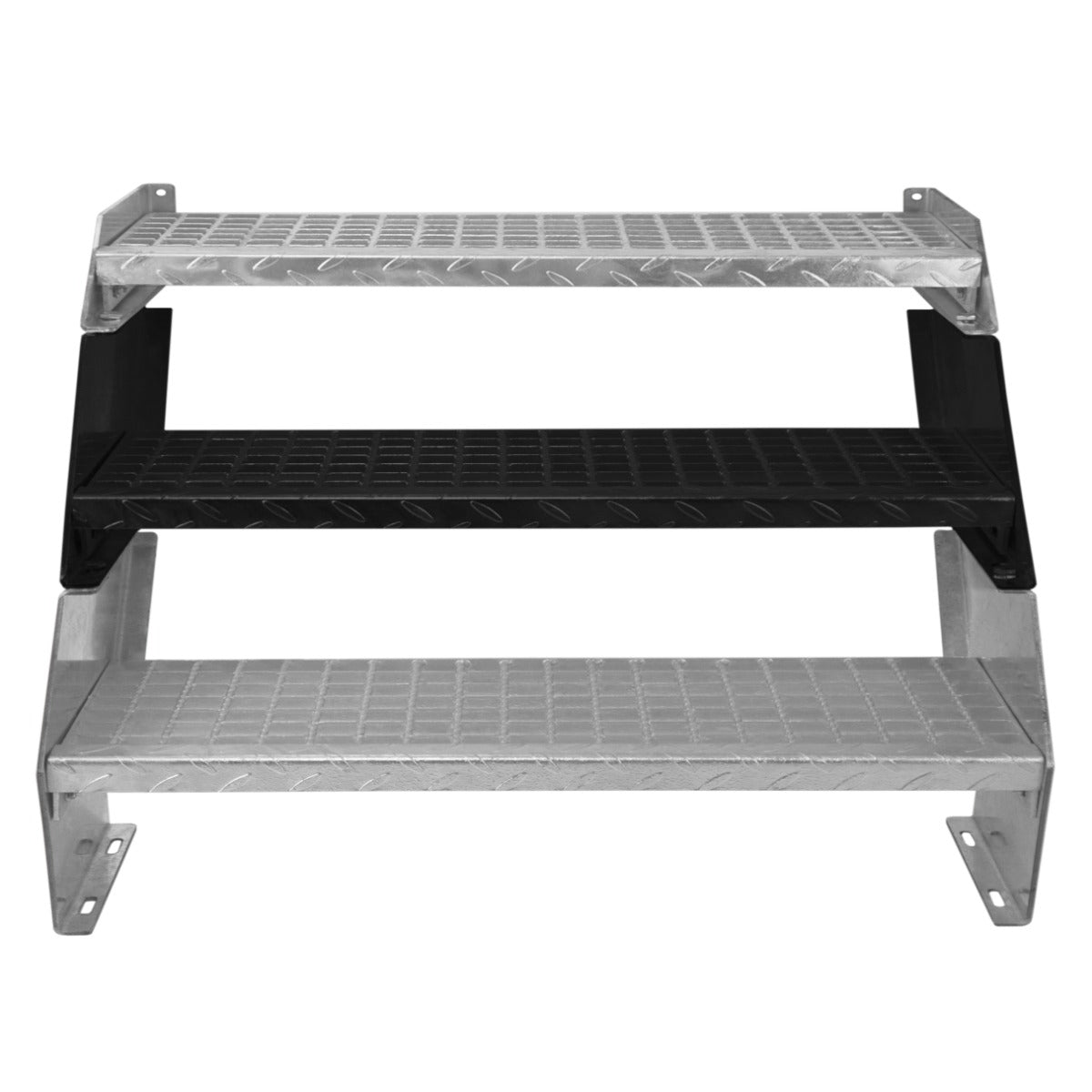 Escalera Galvanizada Ajustable de 2 Escalones– 900mm de Ancho