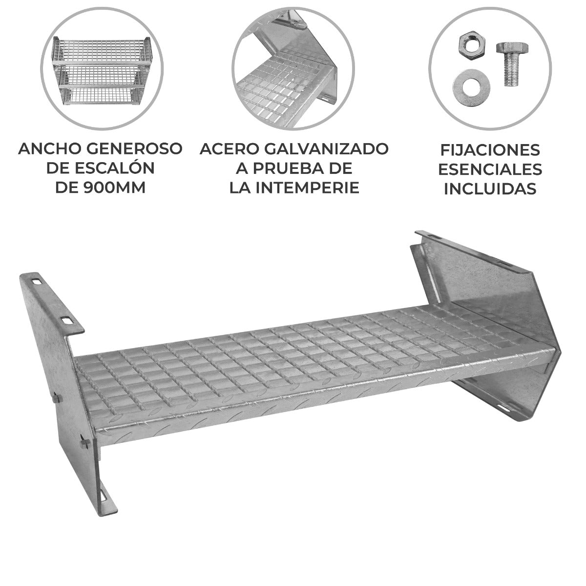 Escalón de Acero Galvanizado Adicional – 900mm de Ancho