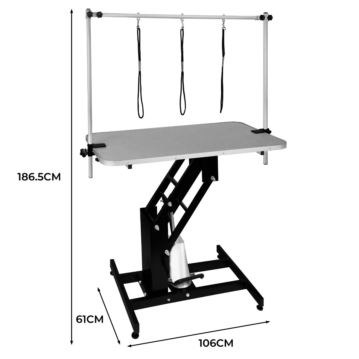 Mesa de Aseo Hidráulica Negra - Superficie Gris