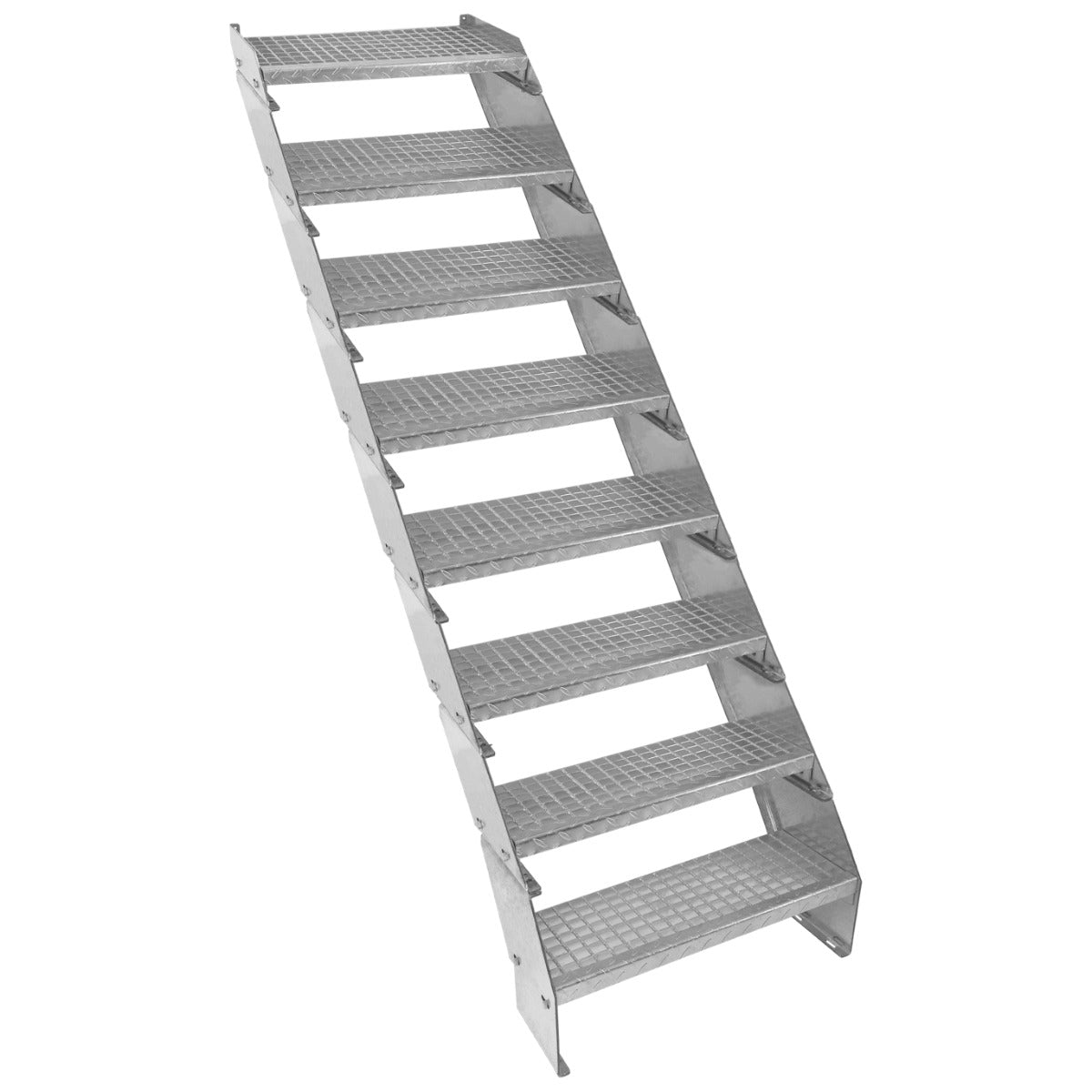 Escalera Galvanizada Ajustable de 8 Escalones – 600mm de Ancho