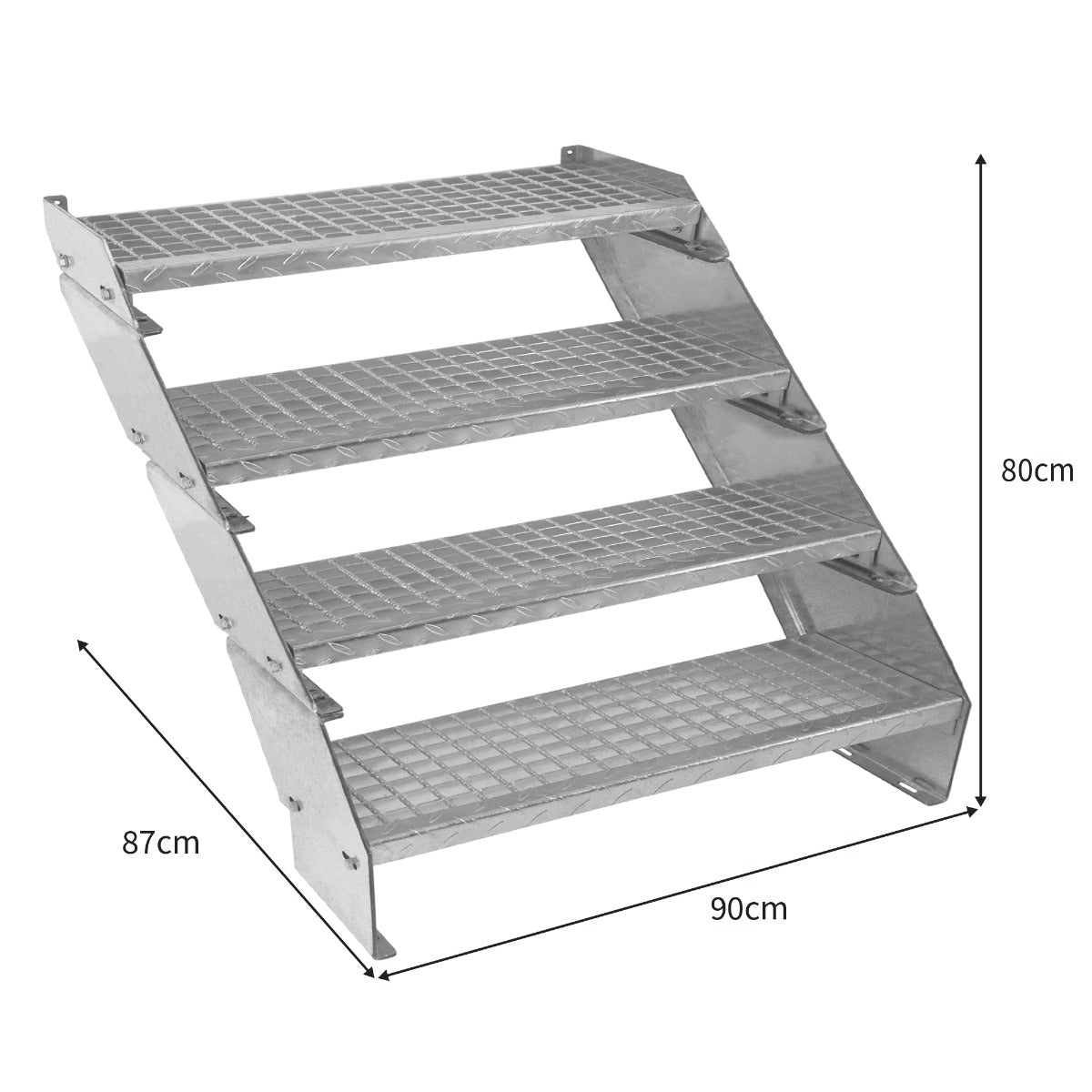 Escalera Galvanizada Ajustable de 4 Escalones– 900mm de Ancho