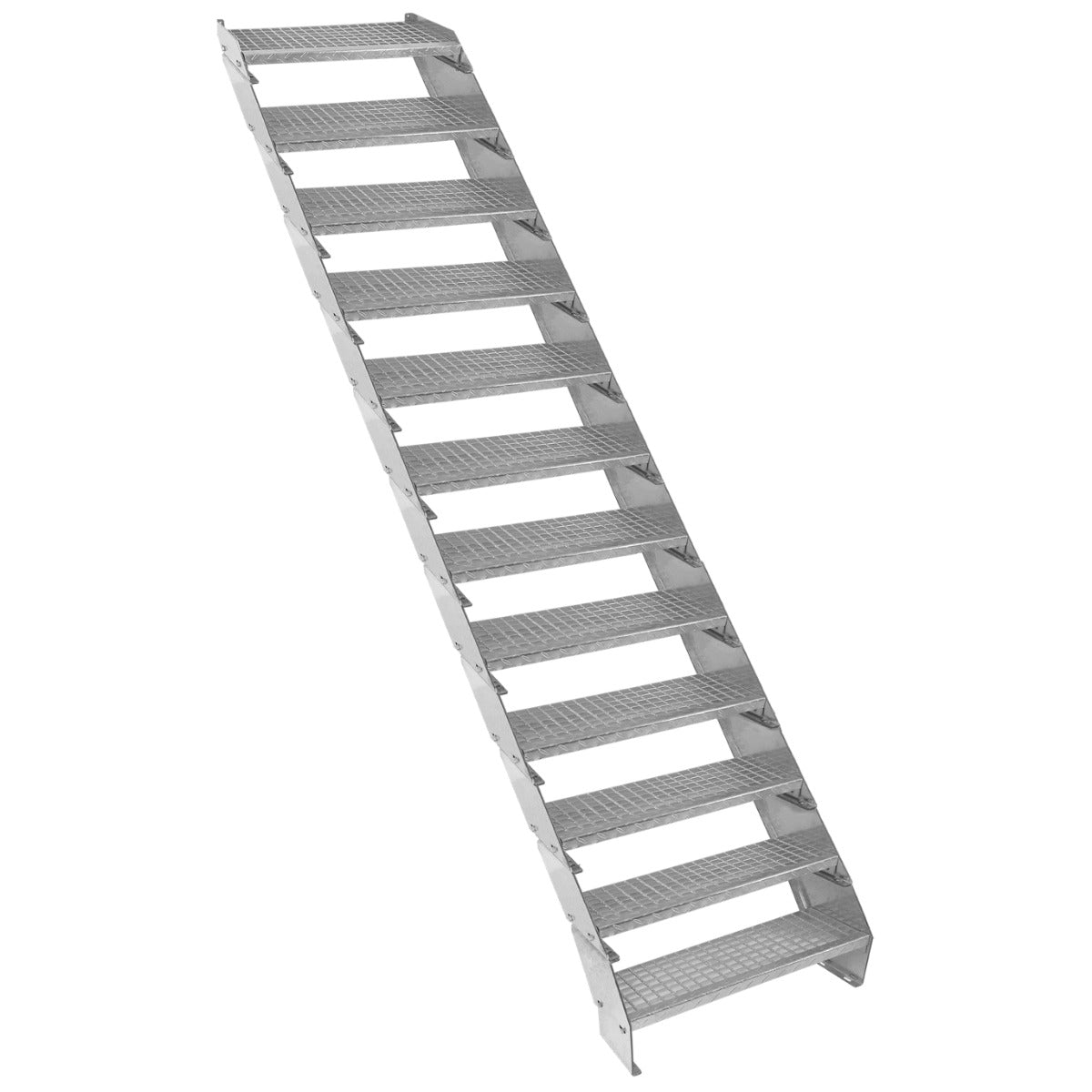 Escalera Galvanizada Ajustable de 12 Escalones– 600mm de Ancho