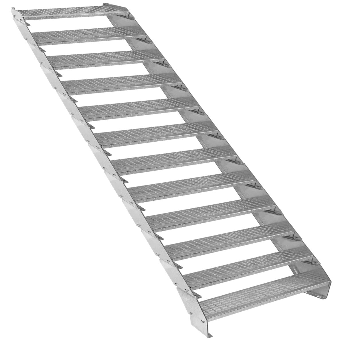 Escalera Galvanizada Ajustable de 12 Escalones– 900mm de Ancho