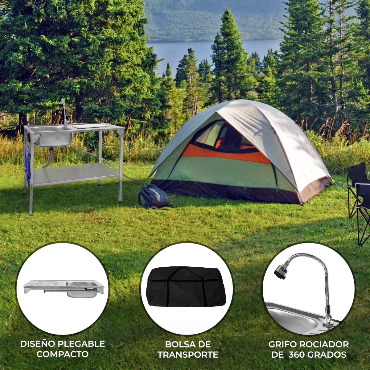 Fregadero plegable para Exteriores