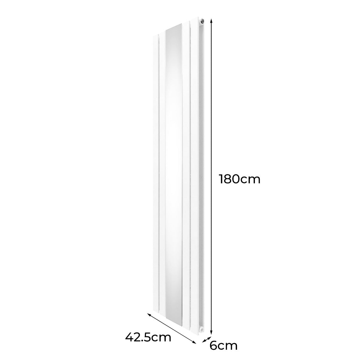 Radiador Plano con Espejo - 1800 mm x 425 mm - Blanco