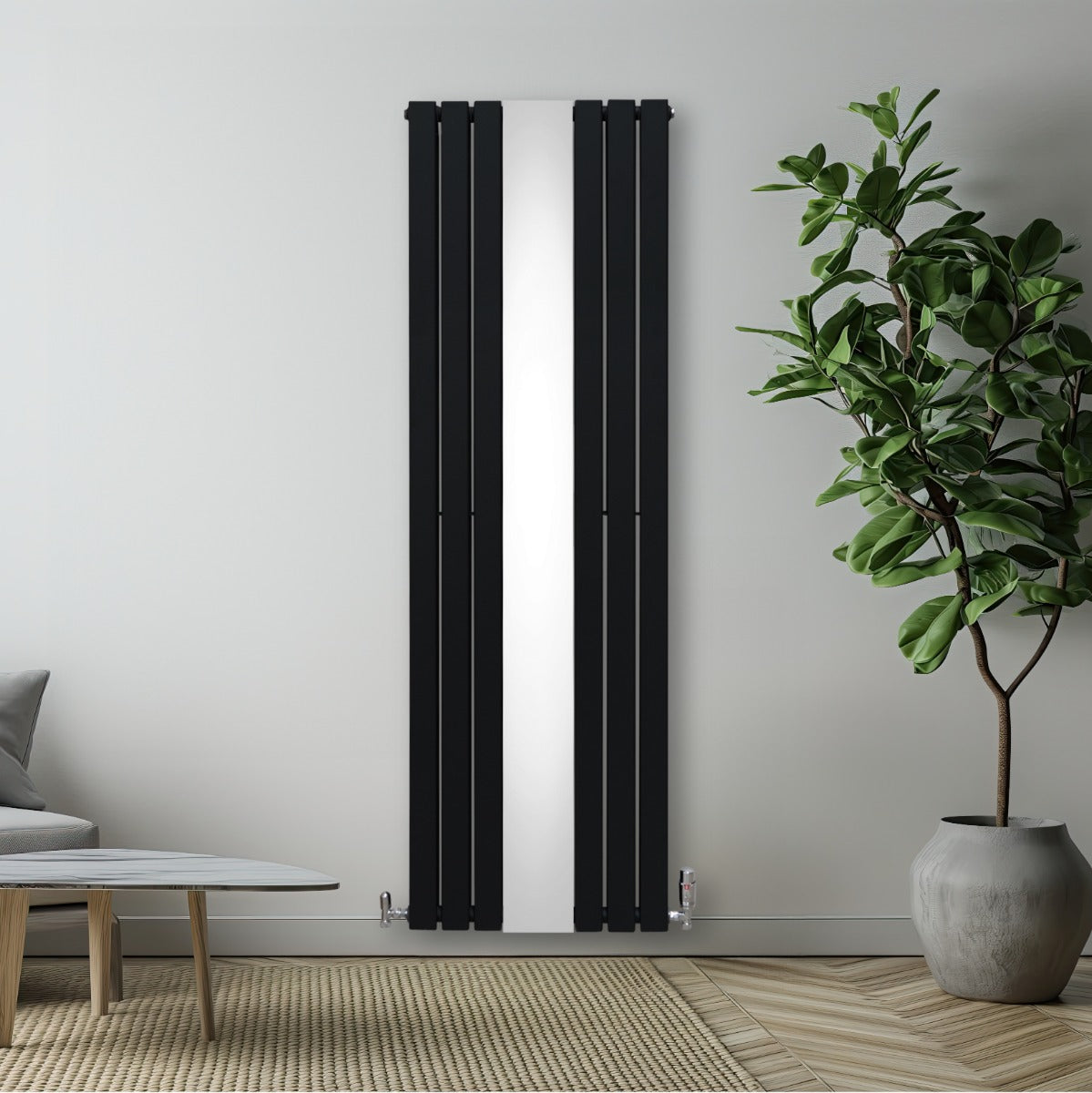 Radiador Plano con Espejo - 1800 mm x 565 mm - Negro