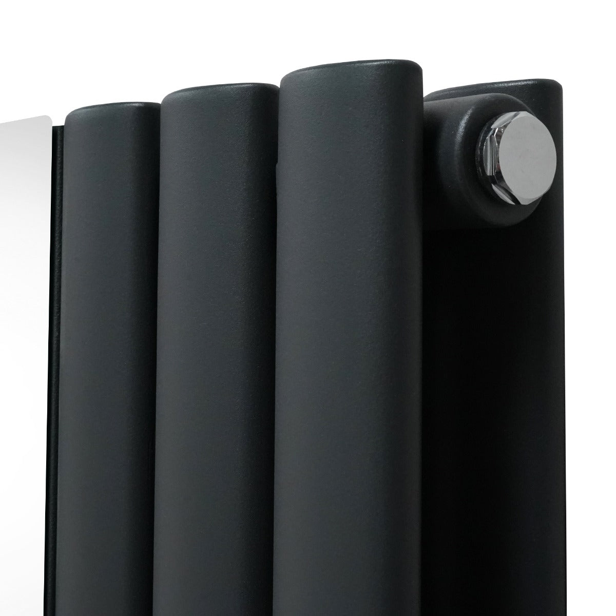 Radiador de Columna Ovalada con Espejo - 1800 mm x 380 mm - Gris Antracita