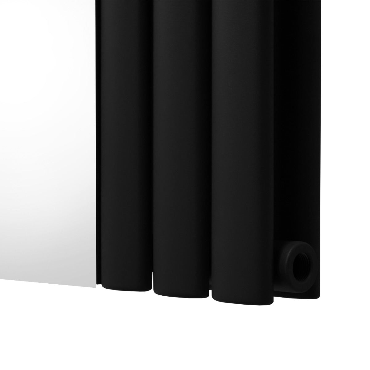 Radiador de Columna Ovalada con Espejo - 1800 mm x 380 mm - Negro