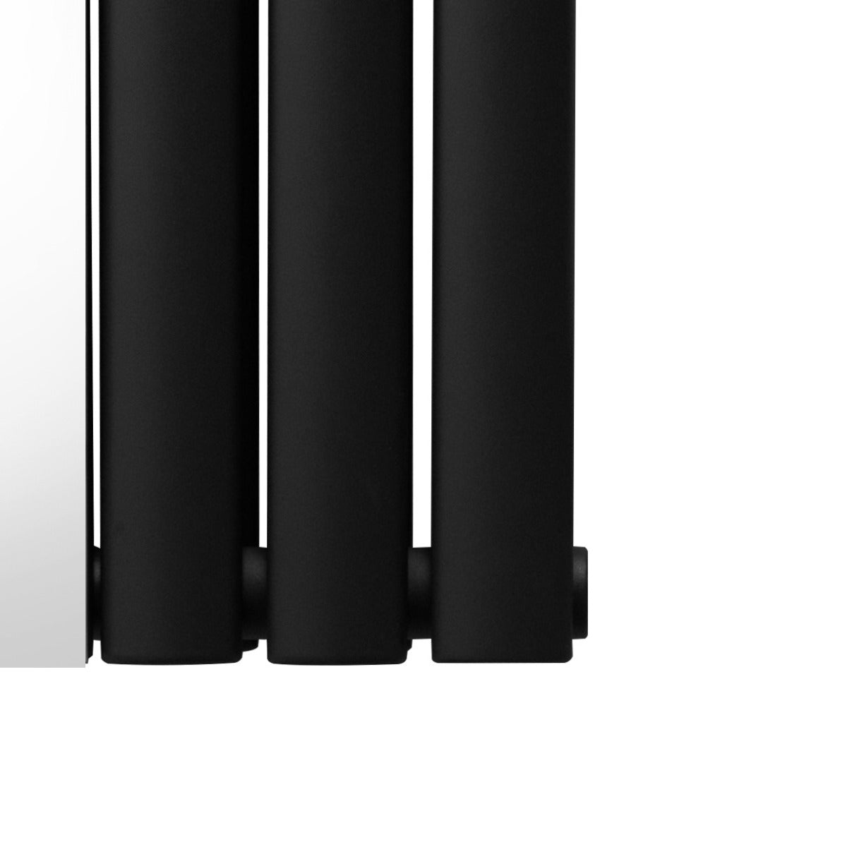 Radiador de Columna Ovalada con Espejo - 1800 mm x 380 mm - Negro