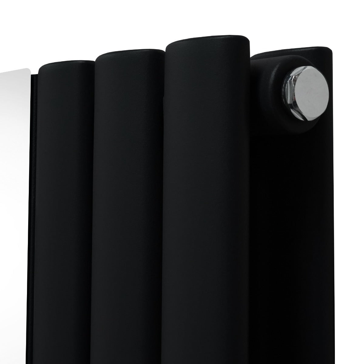 Radiador de Columna Ovalada con Espejo - 1800 mm x 500 mm - Negro
