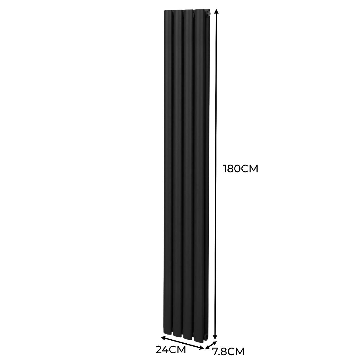 Radiador De Columna Ovalada - 1800mm x 240mm - Negro