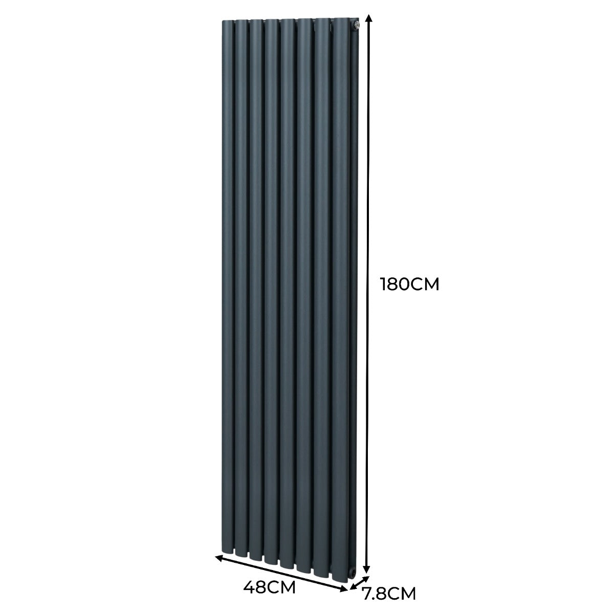 Radiador De Columna Ovalada - 1800mm x 480mm - Gris Antracita