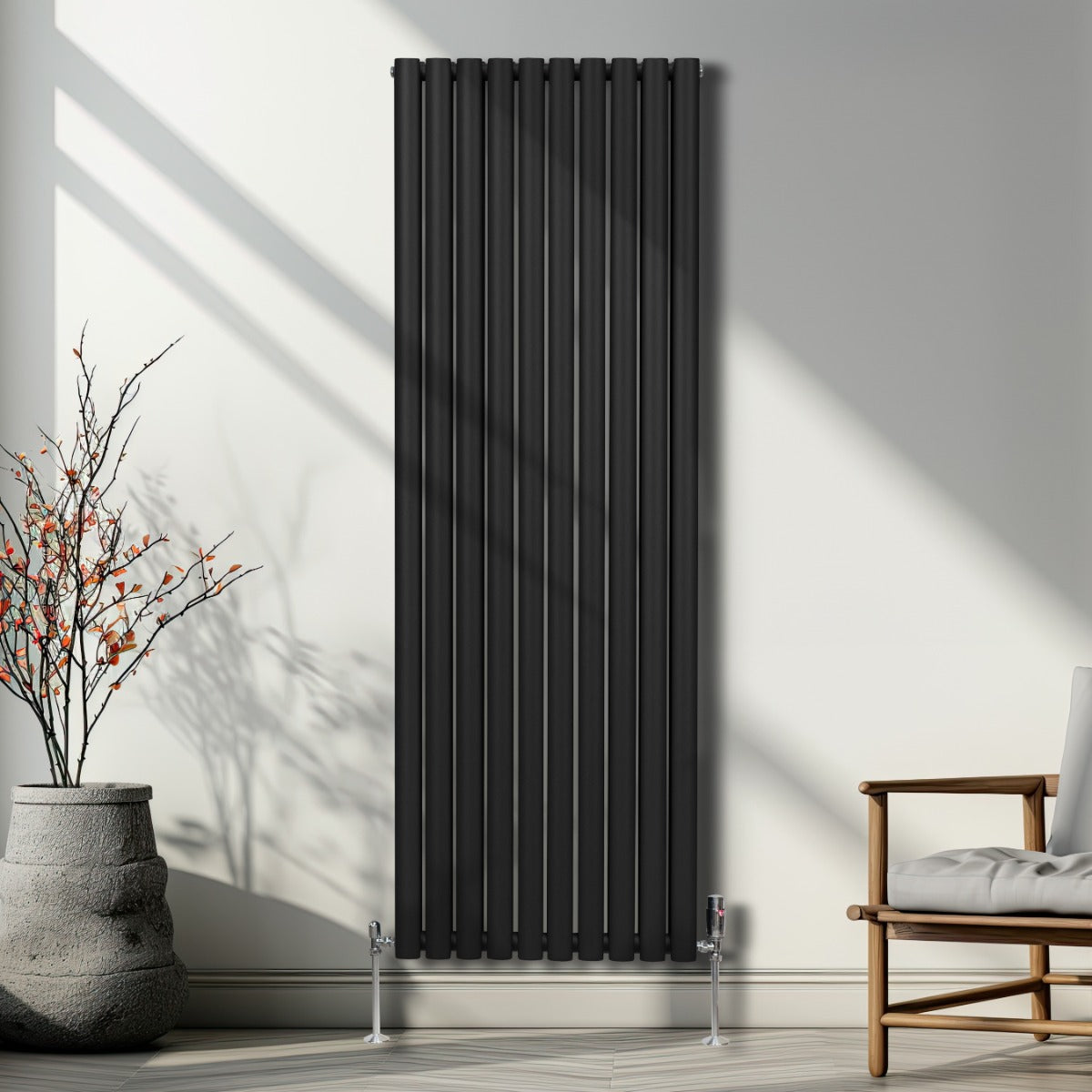 Radiador De Columna Ovalada - 1800mm x 600mm - Negro