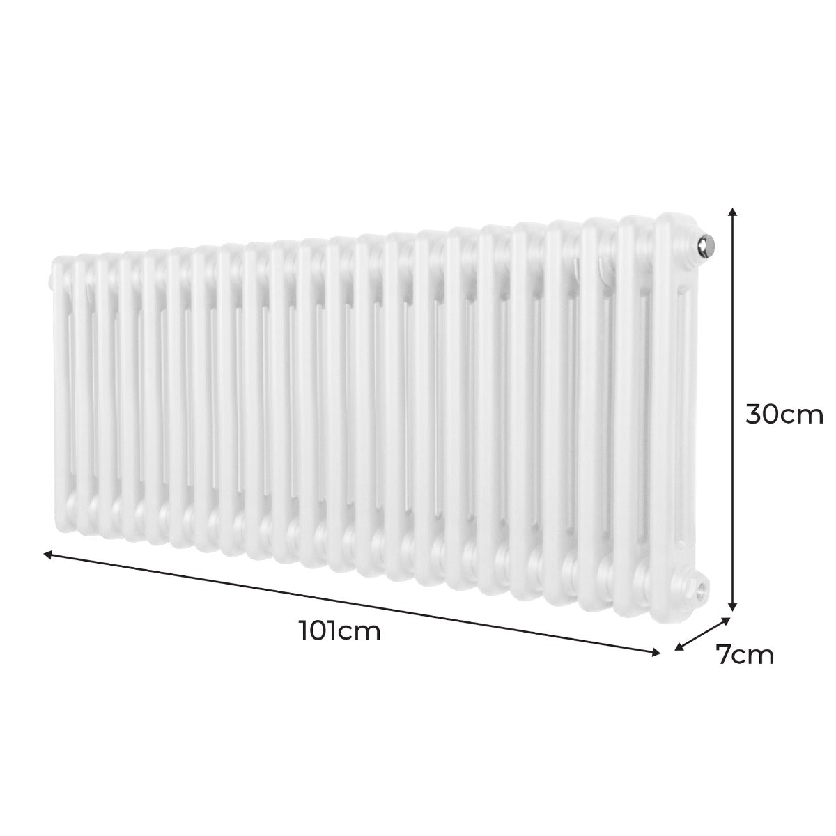 Radiador Tradicional Horizontal de 2 columnas - 300 x 1012mm - Blanco