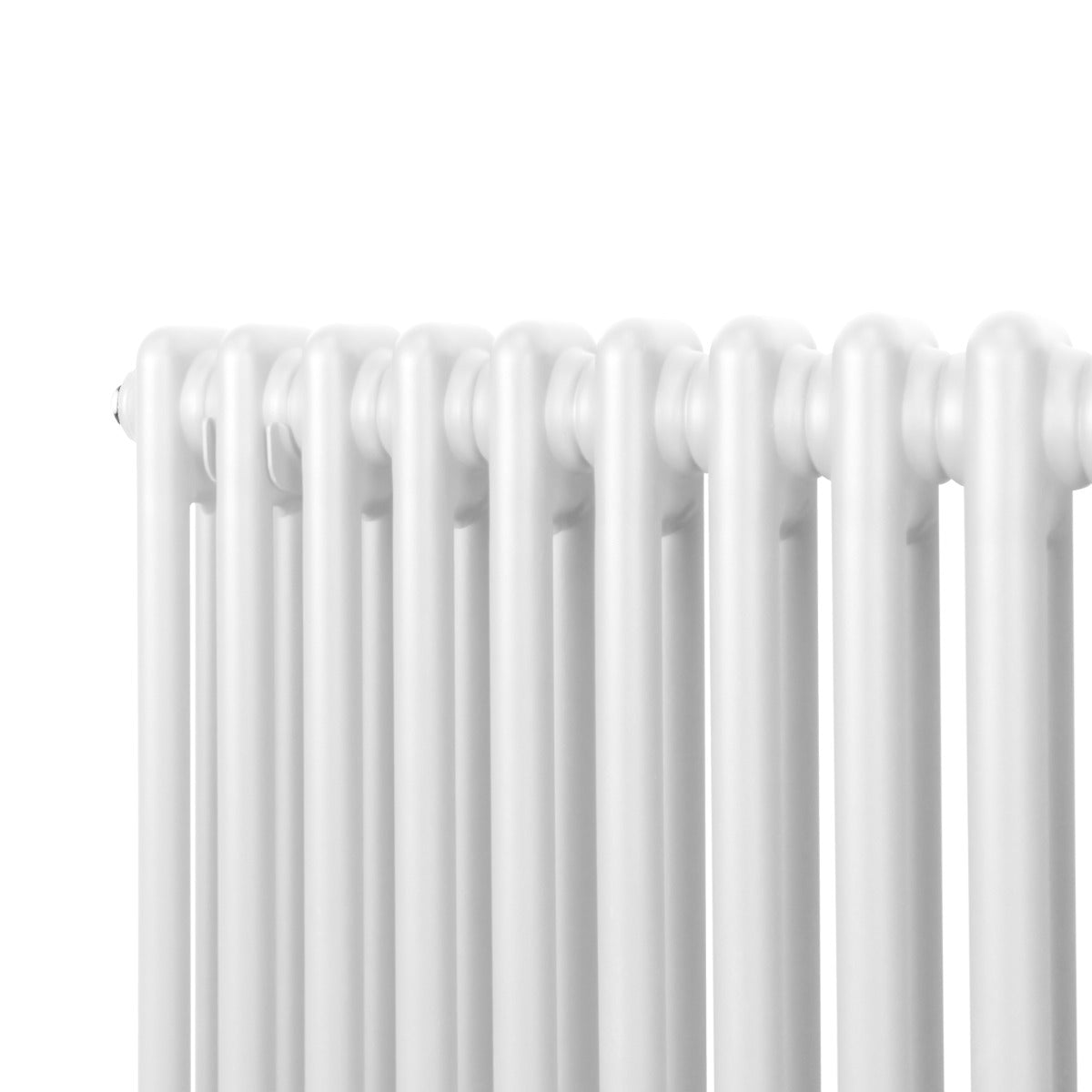 Radiador horizontal de 2 columnas en color blanco, con acabado liso y diseño elegante, ideal para calefacción en espacios modernos