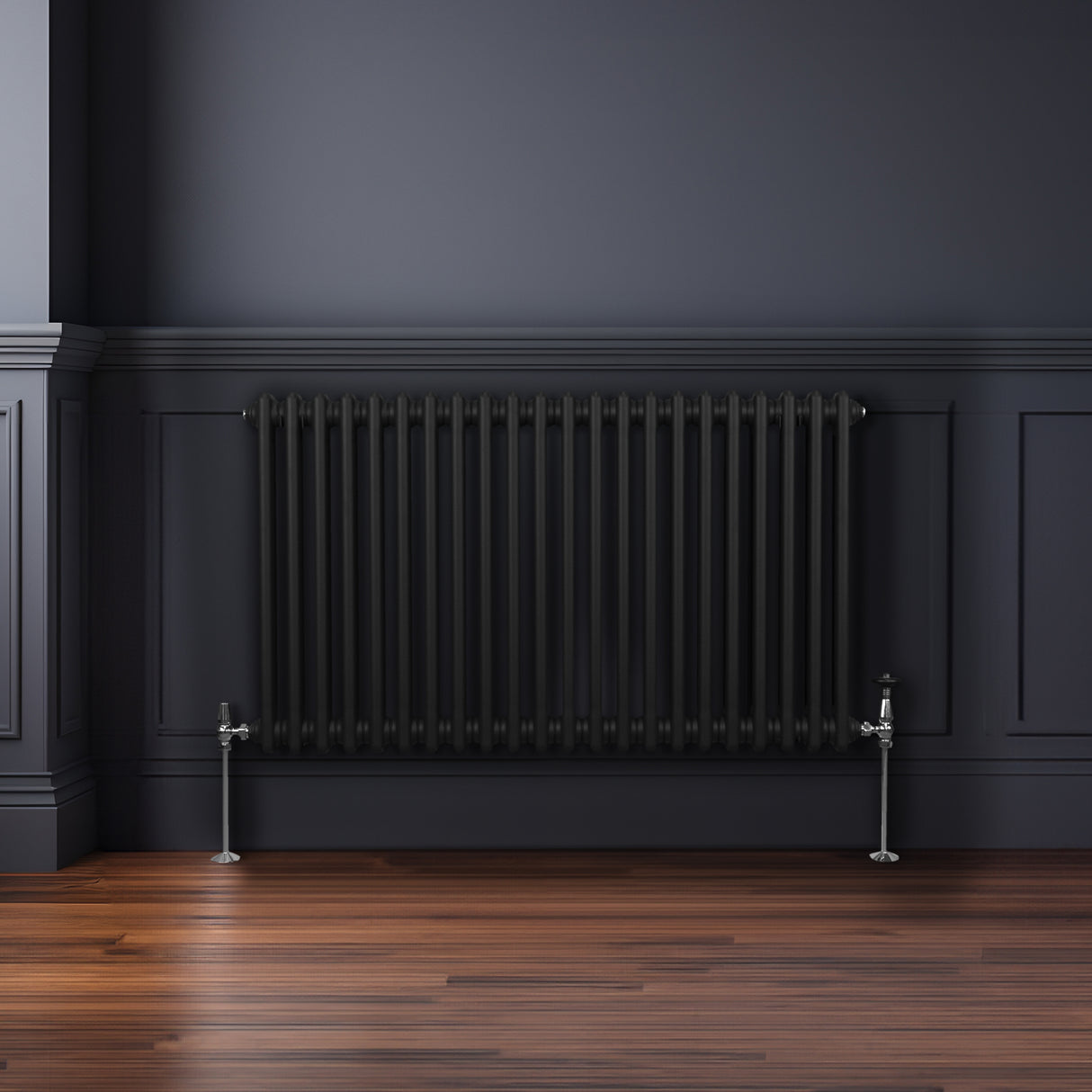 Radiador Tradicional Horizontal de 2 columnas - 600 x 1012 mm - Negro