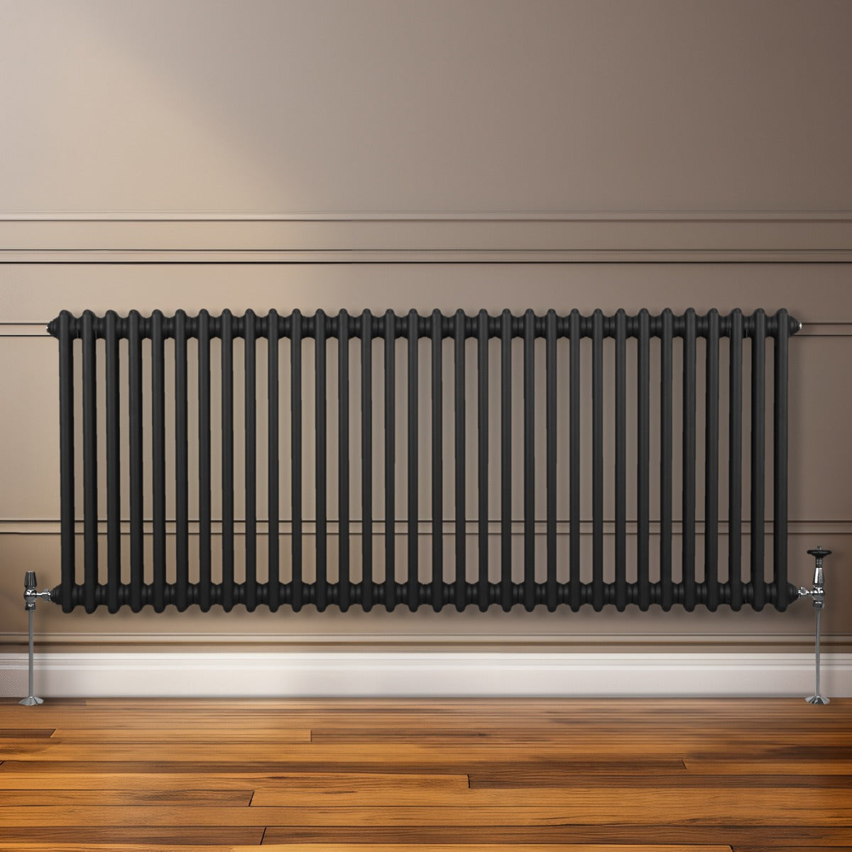 Radiador Tradicional Horizontal de 2 columnas - 600 x 1462mm - Negro