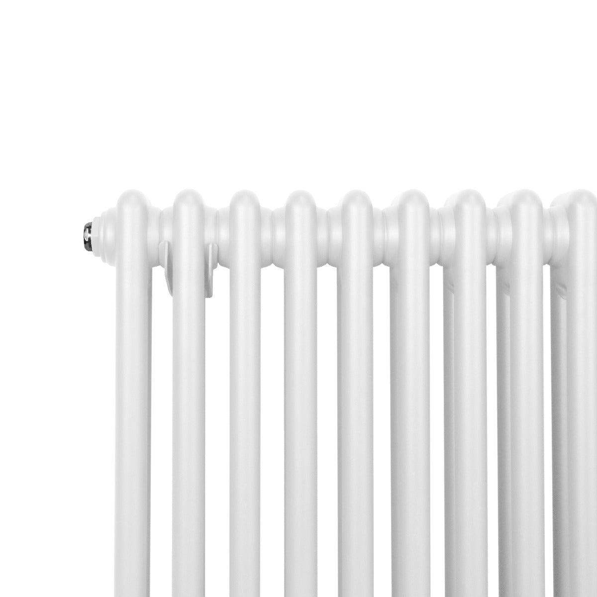 Radiador vertical de 2 columnas en color blanco, con acabado liso y brillante, ideal para calefacción eficiente en espacios modernos