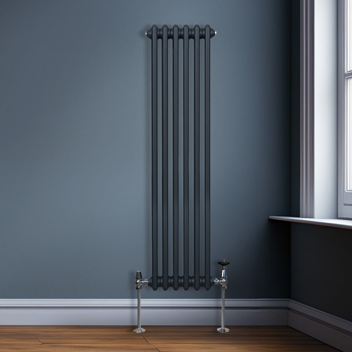 Radiador Tradicional Vertical de 2 columnas - 1500x 292mm - Gris Antracita