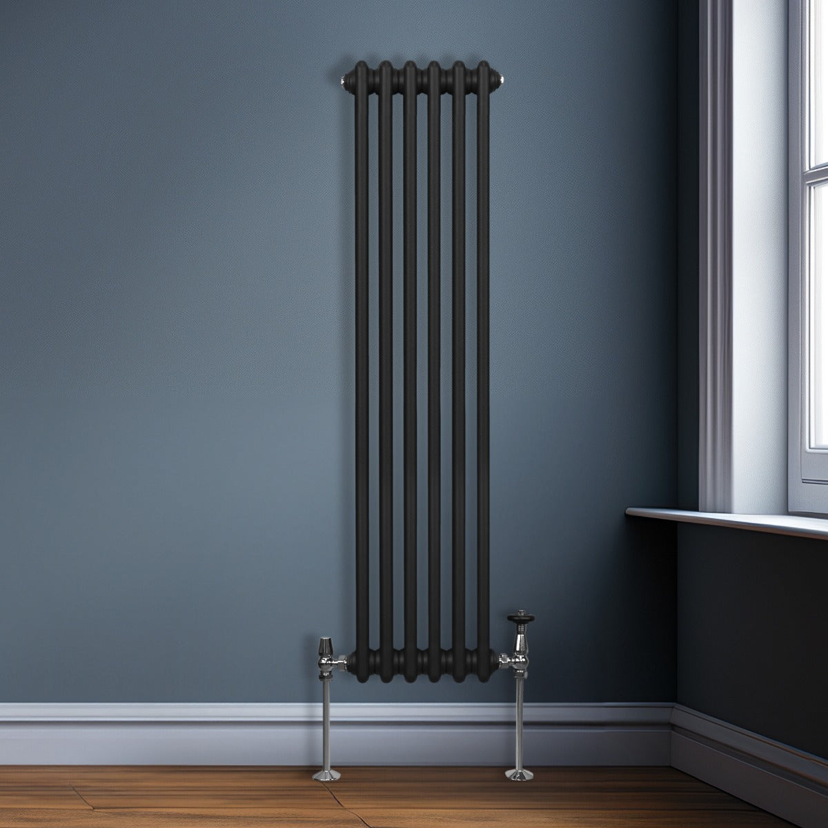 Radiador Tradicional Vertical de 2 columnas - 1500x 292mm - Negro