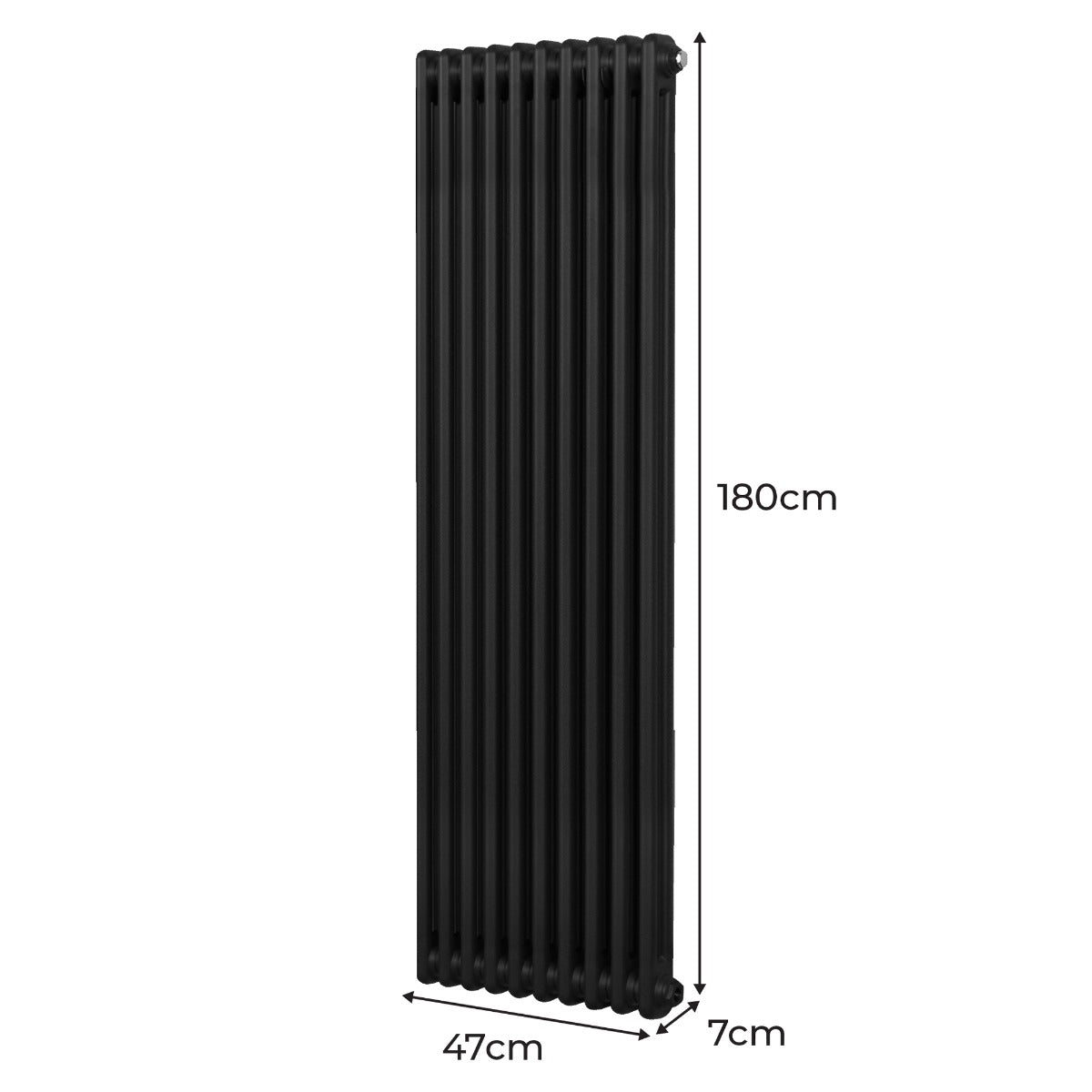 Radiador Tradicional Vertical de 2 columnas - 1800x 472mm - Negro