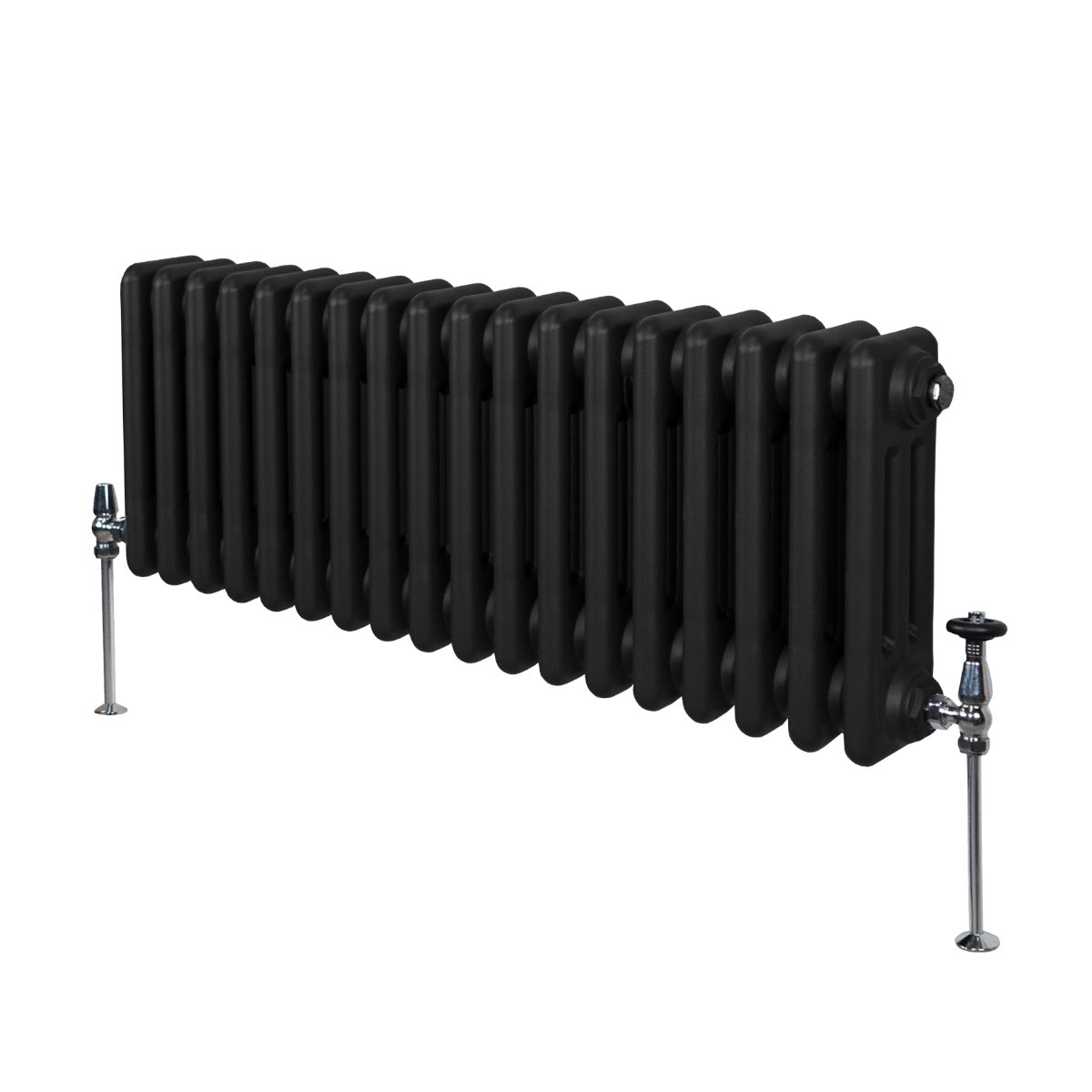 Radiador Tradicional Horizontal de 3 Columnas - 300 x 832 mm - Negro