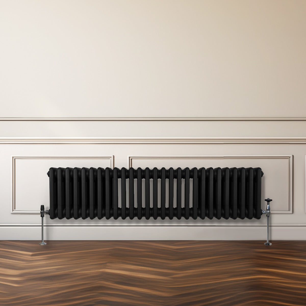 Radiador Tradicional Horizontal de 3 Columnas - 300 x 1192mm - Negro