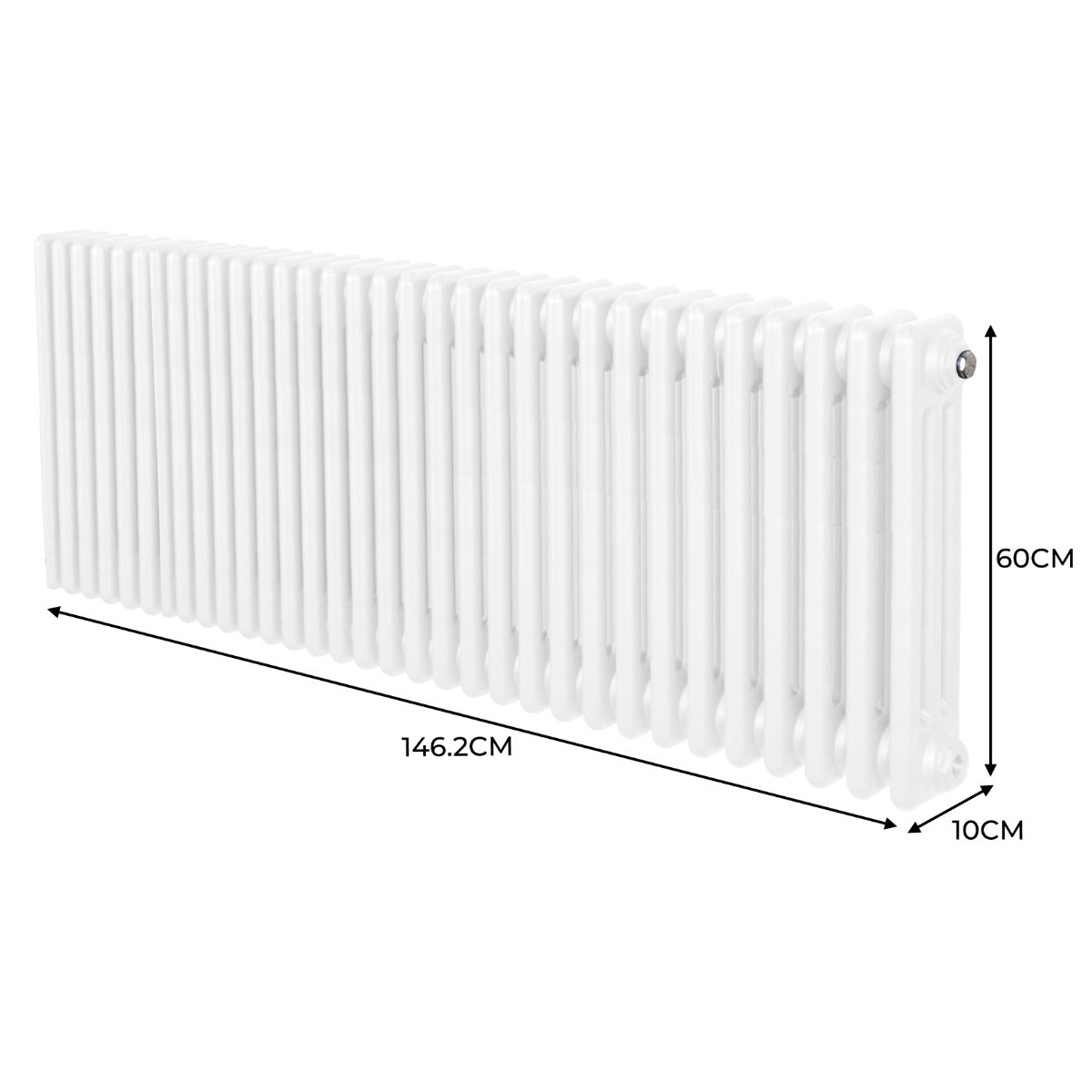 Radiador Tradicional Horizontal de 3 Columnas - 600x 1462mm - Blanco