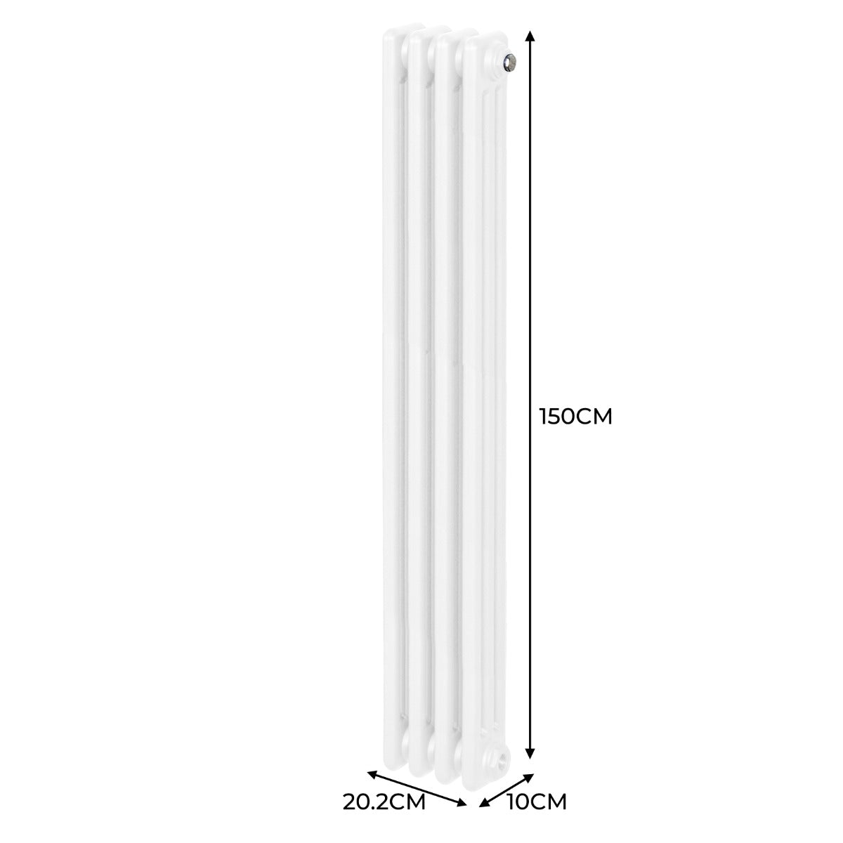 Radiador Tradicional Vertical de 3 columnas – 1500 x 202mm - Blanco