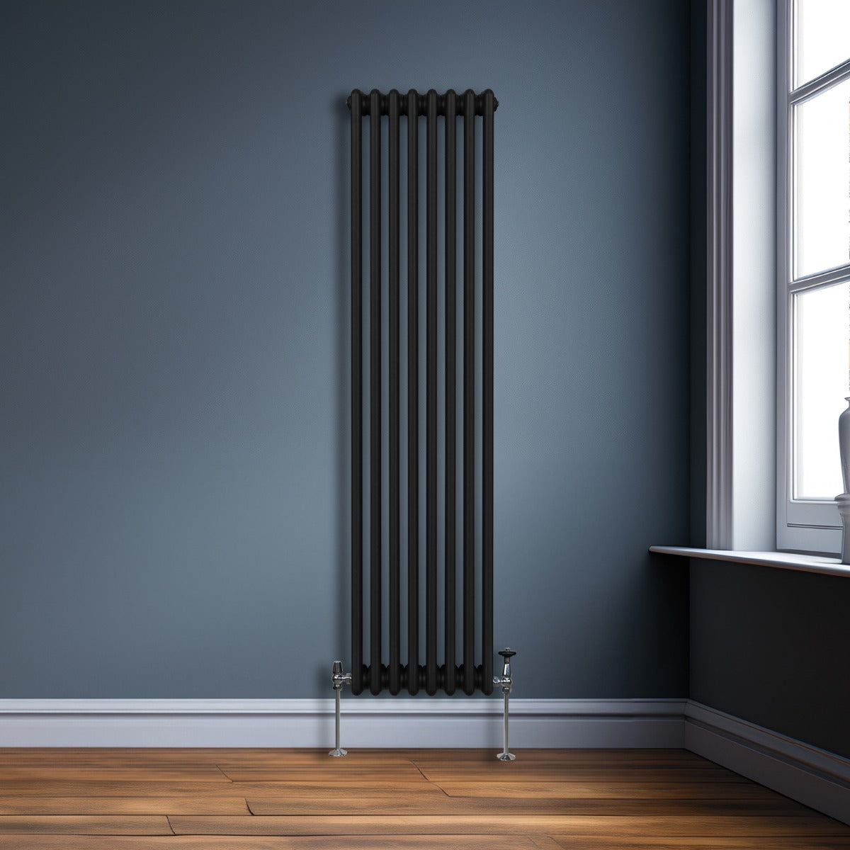 Radiador Tradicional Vertical de 3 columnas – 1800 x 382 mm - Negro