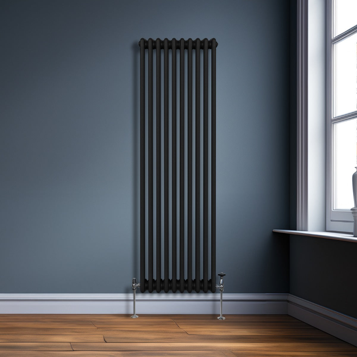 Radiador Tradicional Vertical de 3 columnas – 1800 x 472mm - Negro