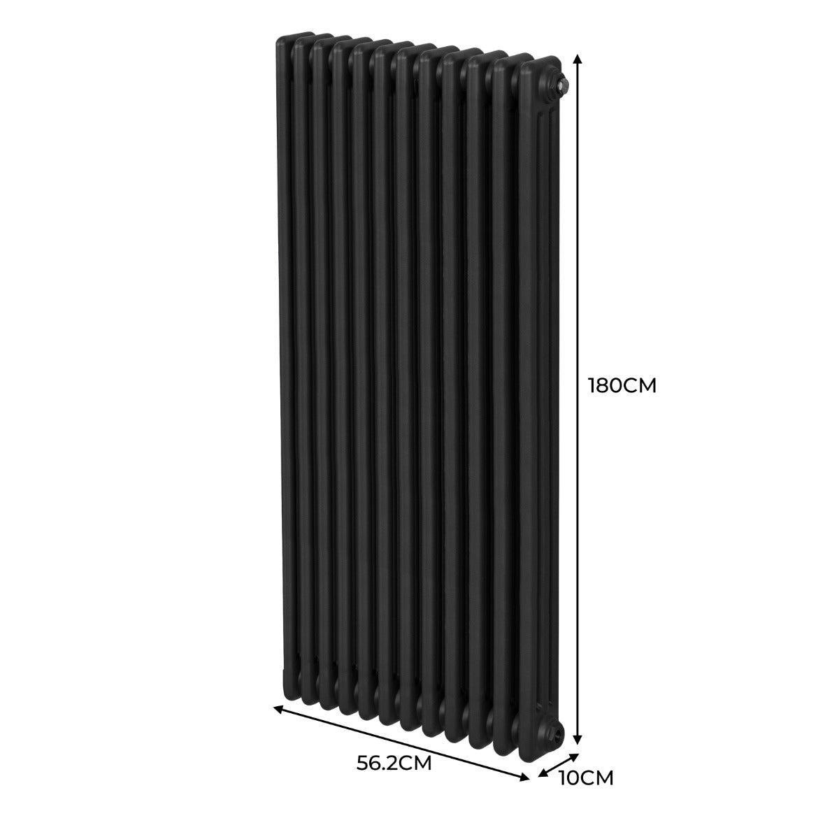 Radiador Tradicional Vertical de 3 columnas – 1800 x 562mm - Negro