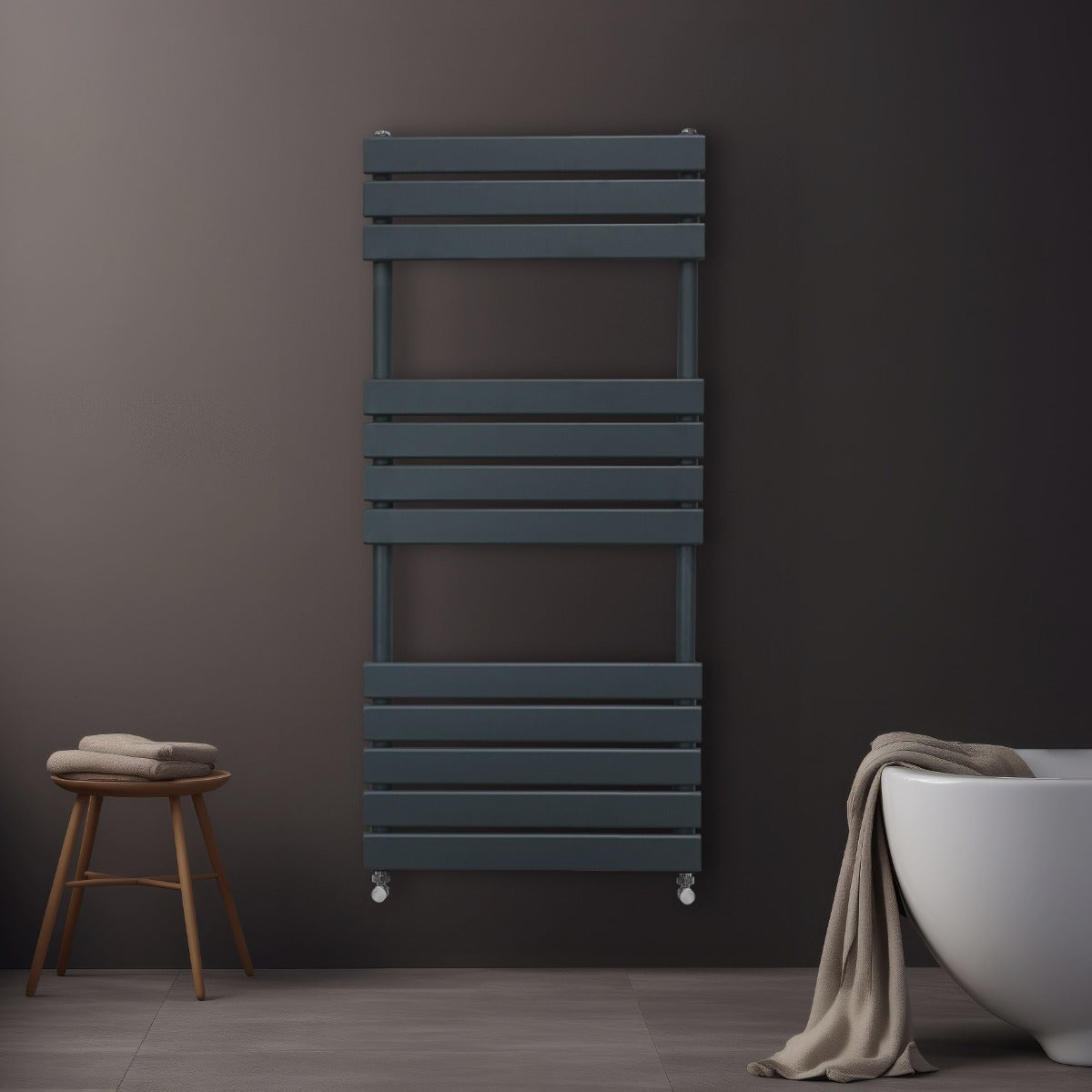 Radiadores Toalleros de panel plano – 1200mm x 500mm – Gris Antracita