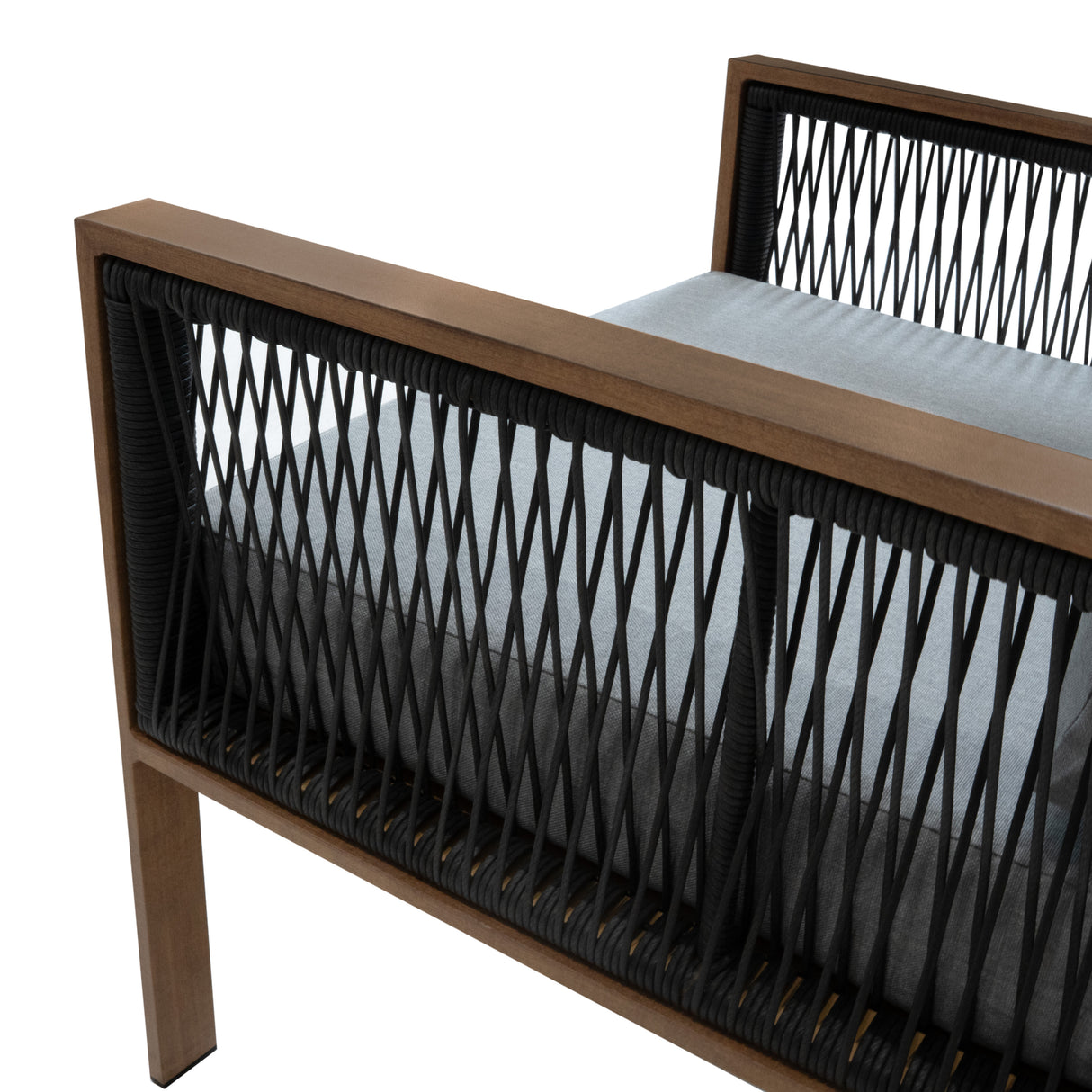 Conjunto para Exteriores de aluminio 5 plazas (4 piezas) - Efecto madera