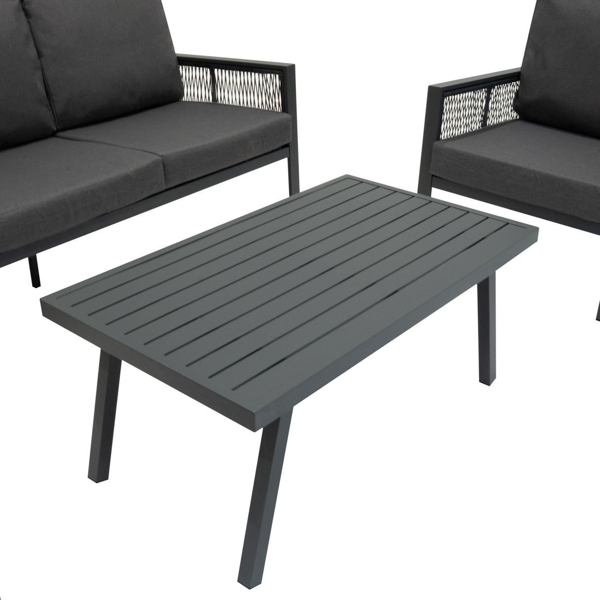 Conjunto para Exteriores de aluminio 5 plazas (4 piezas) - Gris Antracita