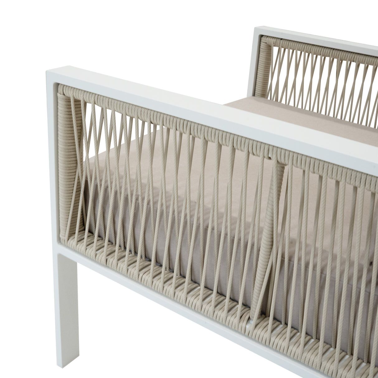 Conjunto para Exteriores de aluminio 5 plazas (4 piezas) -Blanco