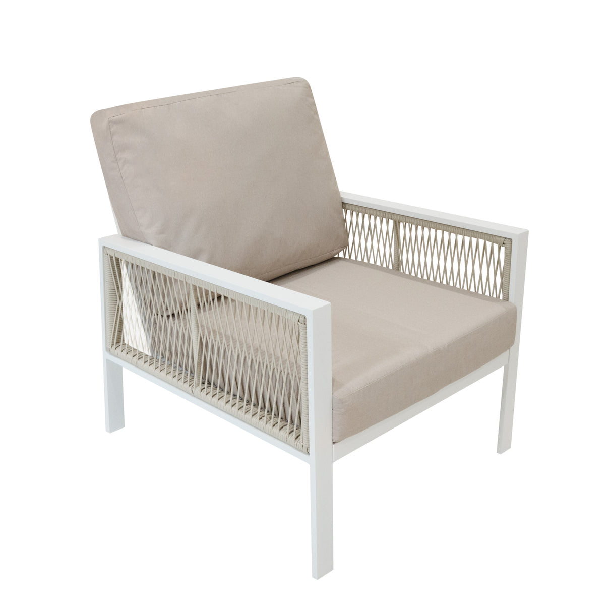 Conjunto para Exteriores de aluminio 5 plazas (4 piezas) -Blanco