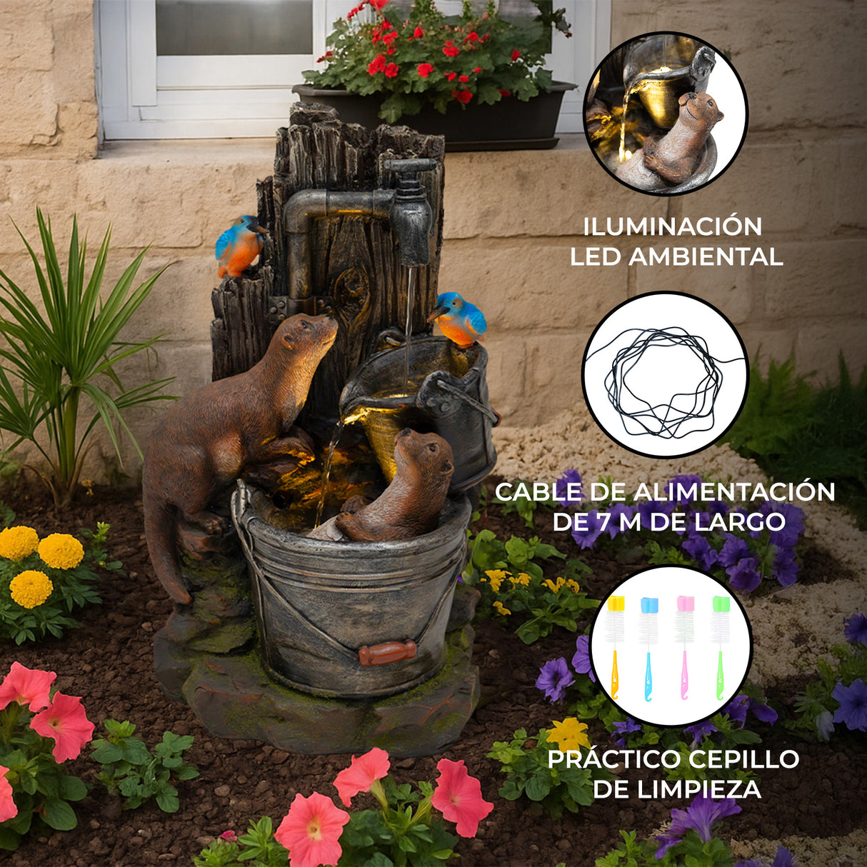 Fuente de Agua de Jardín "Otter Oasis"