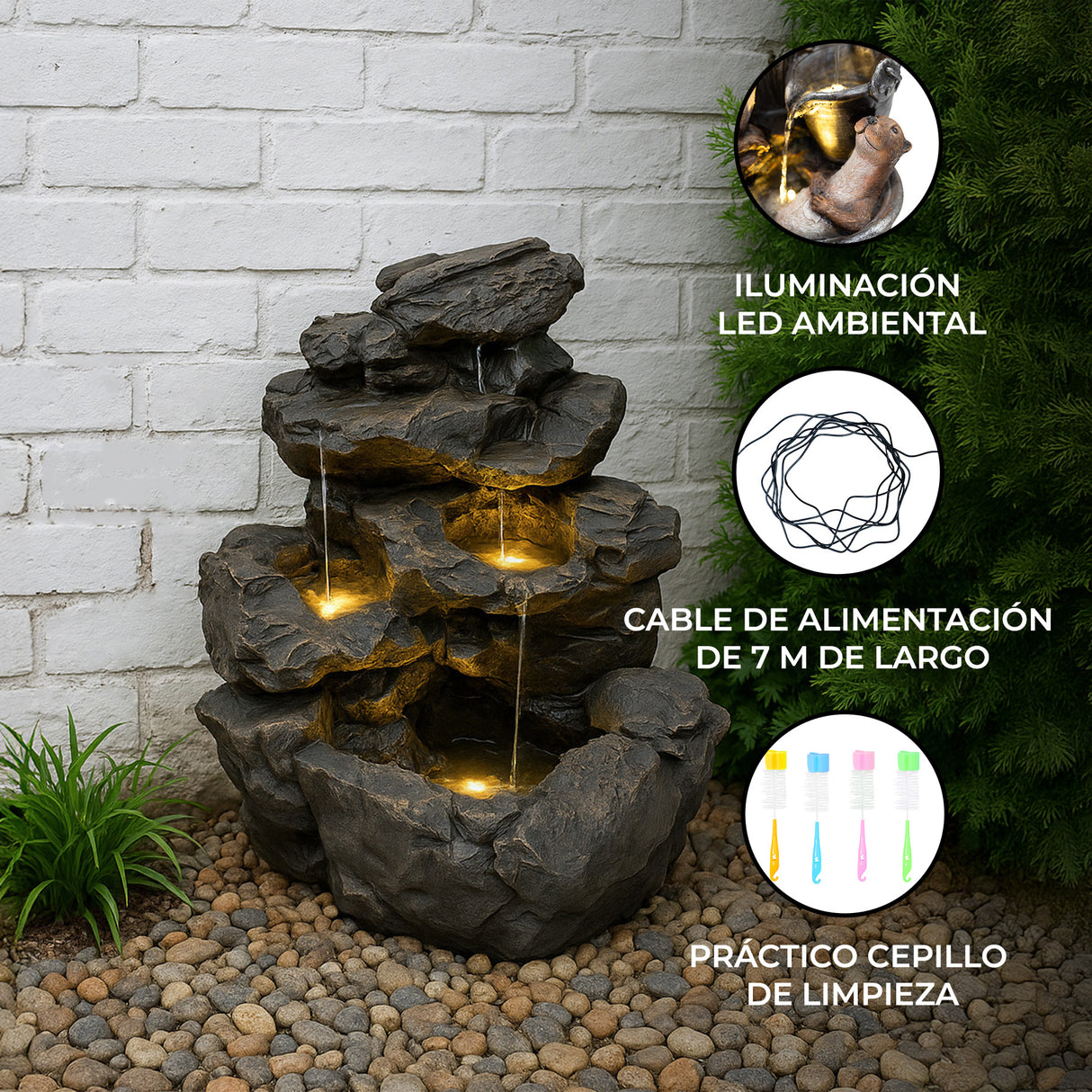 Fuente de Agua de Jardín "Rustic Rapids"