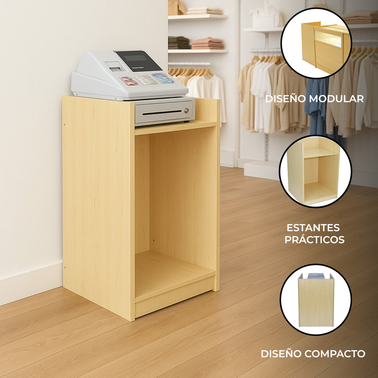 Mostrador para Caja Registradora TB60 – color Arce